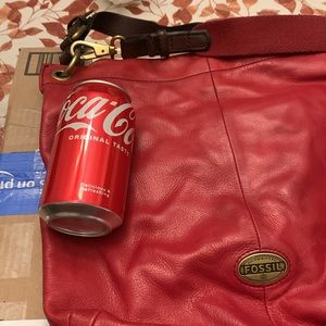 Fossil red leather bag